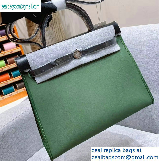 Hermes Herbag Zip 31 Bag in Original Quality Black/Green - Click Image to Close
