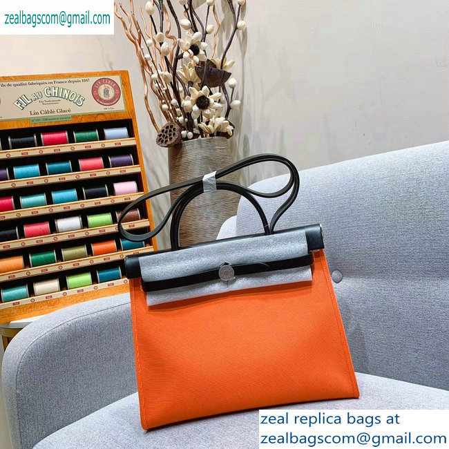 Hermes Herbag Zip 31 Bag in Original Quality Black/Orange - Click Image to Close