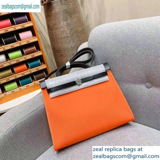 Hermes Herbag Zip 31 Bag in Original Quality Black/Orange