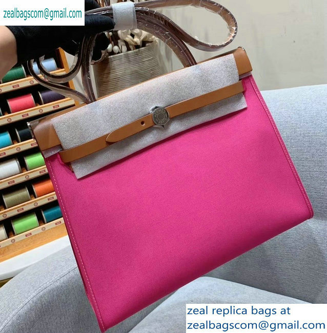 Hermes Herbag Zip 31 Bag in Original Quality Brown/Fuchsia - Click Image to Close