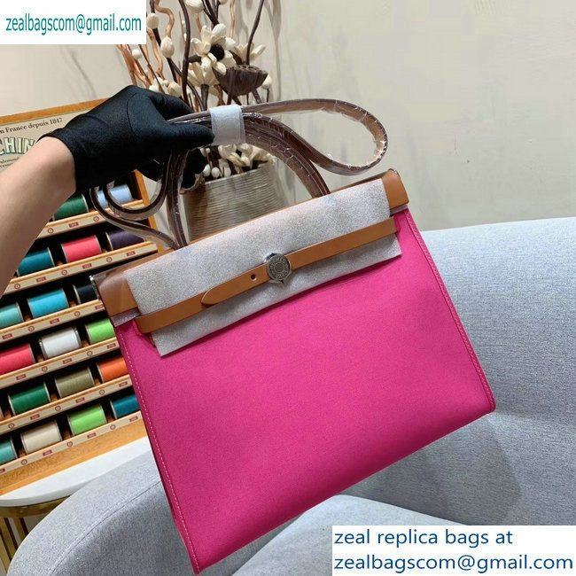 Hermes Herbag Zip 31 Bag in Original Quality Brown/Fuchsia