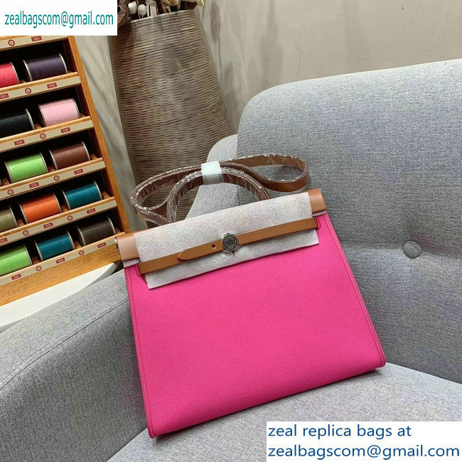 Hermes Herbag Zip 31 Bag in Original Quality Brown/Fuchsia - Click Image to Close