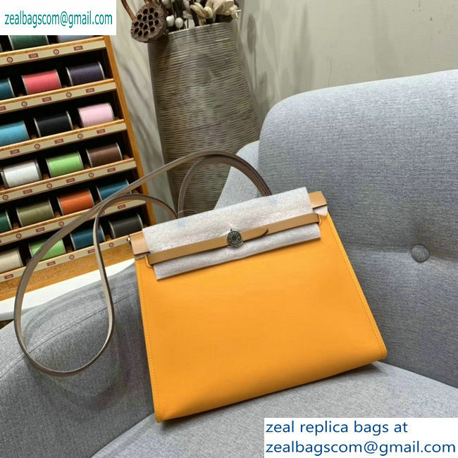 Hermes Herbag Zip 31 Bag in Original Quality Khaki/Turmeric Yellow