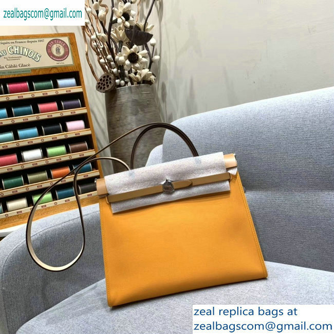 Hermes Herbag Zip 31 Bag in Original Quality Khaki/Turmeric Yellow