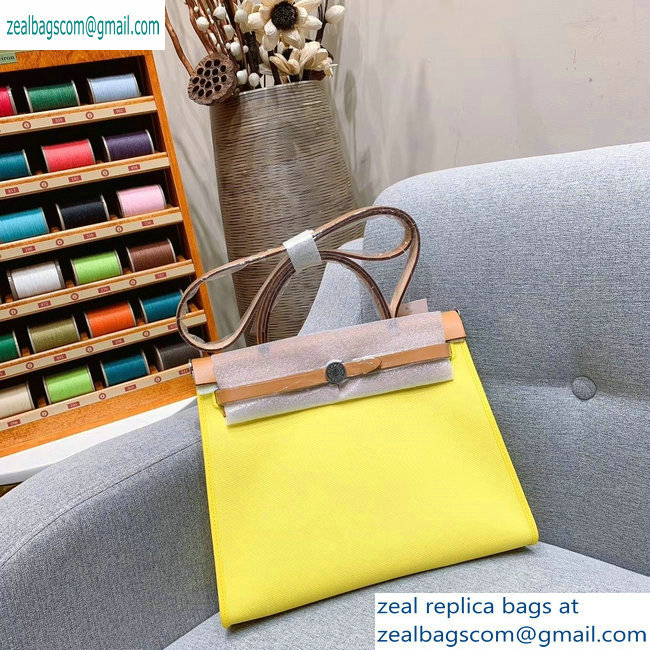 Hermes Herbag Zip 31 Bag in Original Quality Khaki/Yellow