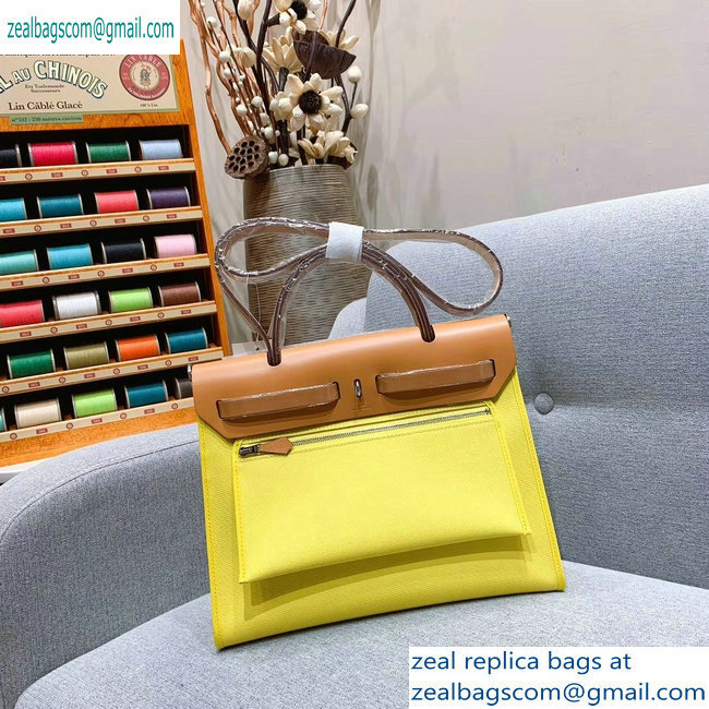 Hermes Herbag Zip 31 Bag in Original Quality Khaki/Yellow