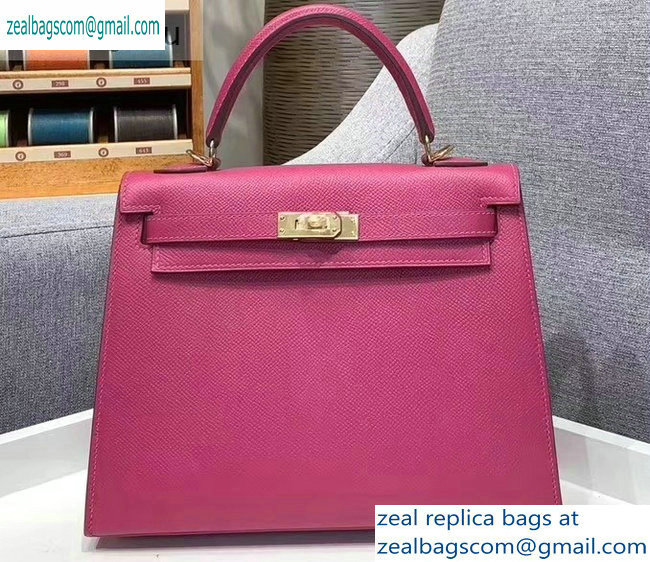 Hermes Kelly 25cm Bag in Original Epsom Leather Antiqued Rose