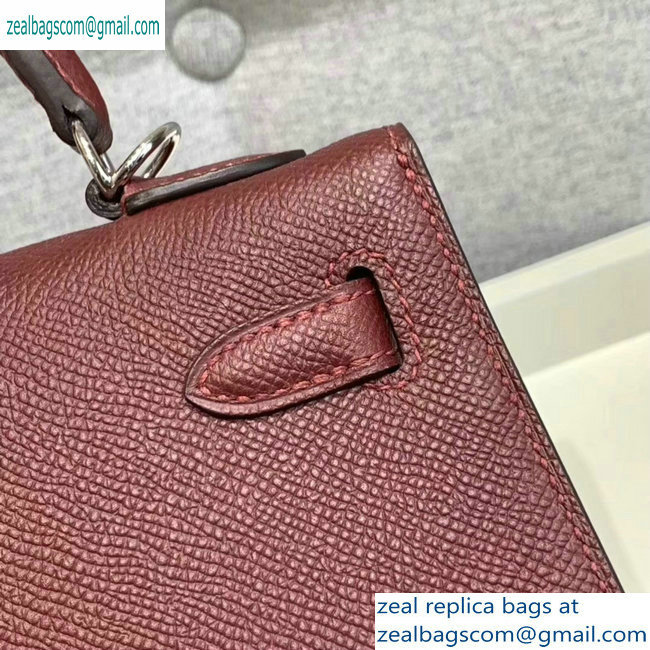 Hermes Kelly 25cm Bag in Original Epsom Leather Burgundy