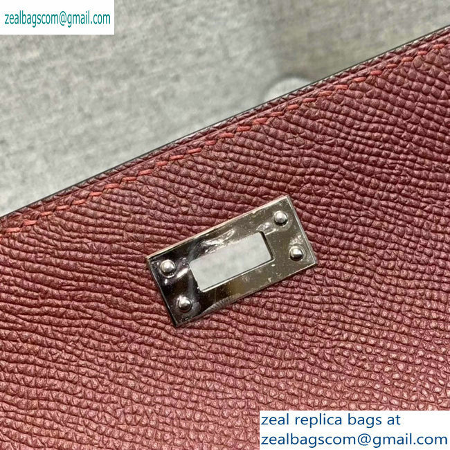 Hermes Kelly 25cm Bag in Original Epsom Leather Burgundy - Click Image to Close