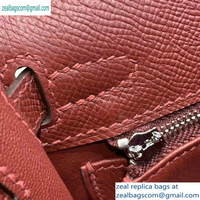 Hermes Kelly 25cm Bag in Original Epsom Leather Burgundy - Click Image to Close