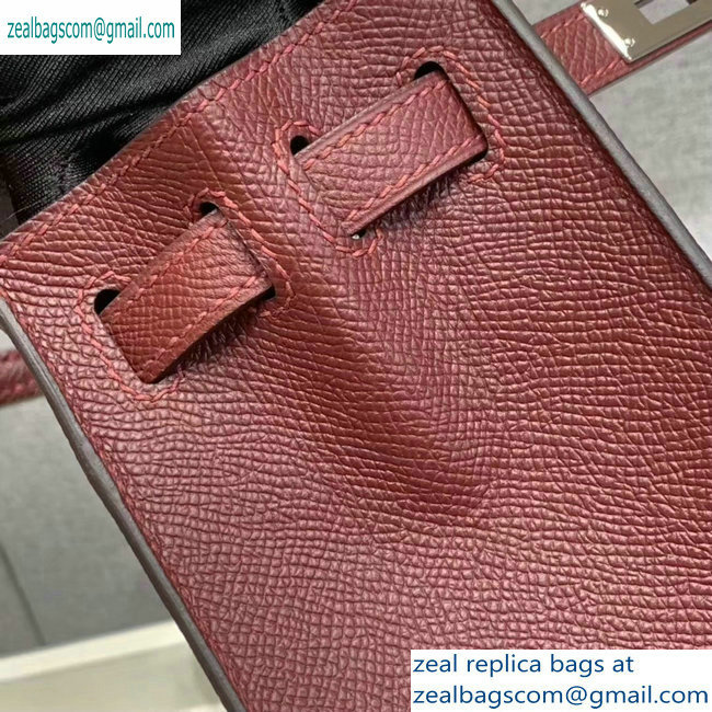 Hermes Kelly 25cm Bag in Original Epsom Leather Burgundy - Click Image to Close