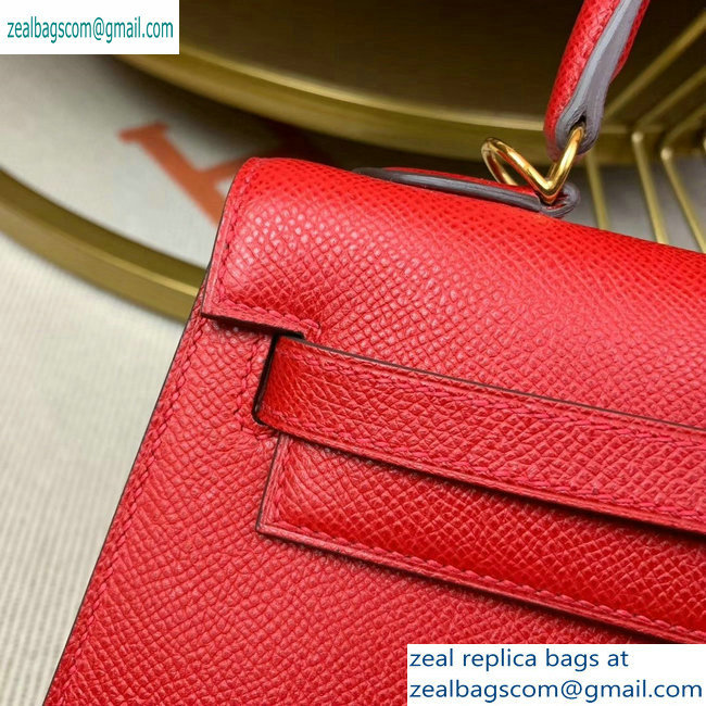 Hermes Kelly 25cm Bag in Original Epsom Leather Cherry Red