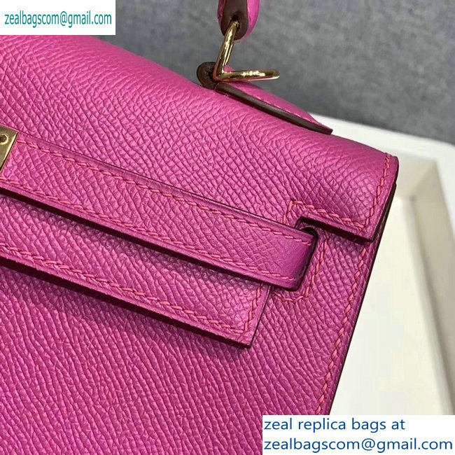 Hermes Kelly 25cm Bag in Original Epsom Leather Dark Pink - Click Image to Close