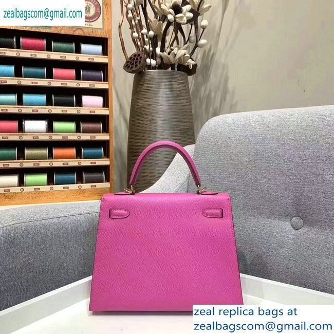 Hermes Kelly 25cm Bag in Original Epsom Leather Dark Pink