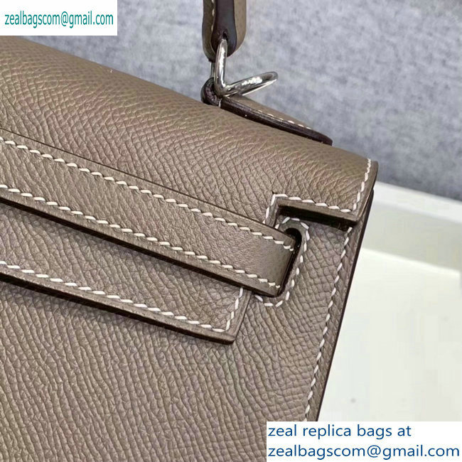 Hermes Kelly 25cm Bag in Original Epsom Leather Elephant Gray - Click Image to Close
