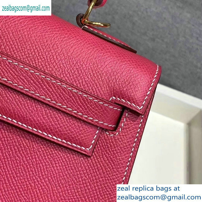 Hermes Kelly 25cm Bag in Original Epsom Leather Fuchsia - Click Image to Close