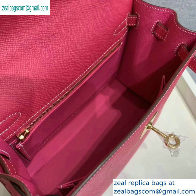 Hermes Kelly 25cm Bag in Original Epsom Leather Fuchsia - Click Image to Close