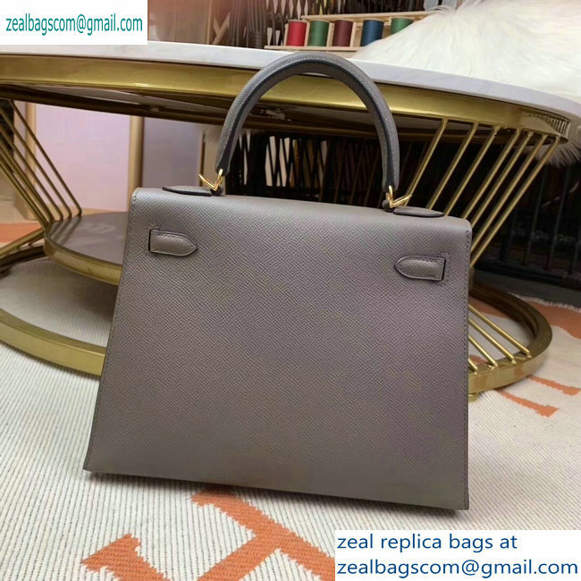 Hermes Kelly 25cm Bag in Original Epsom Leather Gray