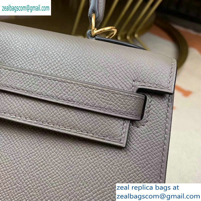 Hermes Kelly 25cm Bag in Original Epsom Leather Gray - Click Image to Close