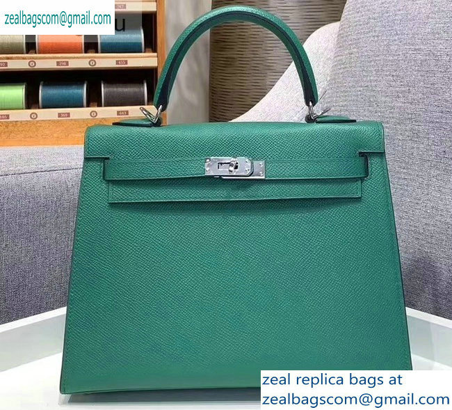 Hermes Kelly 25cm Bag in Original Epsom Leather Green - Click Image to Close