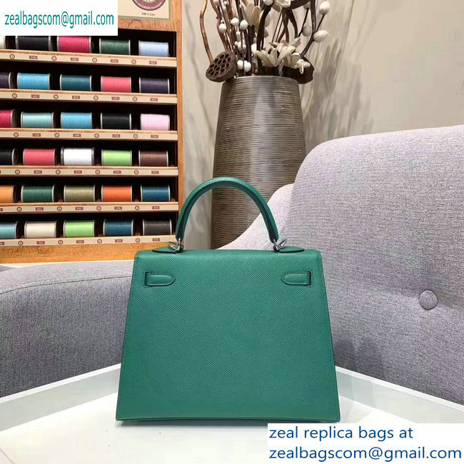 Hermes Kelly 25cm Bag in Original Epsom Leather Green