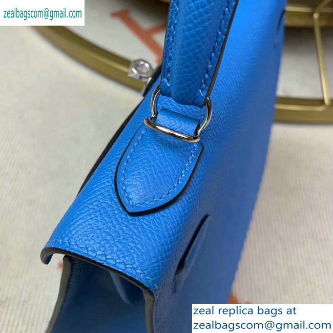 Hermes Kelly 25cm Bag in Original Epsom Leather Light Blue