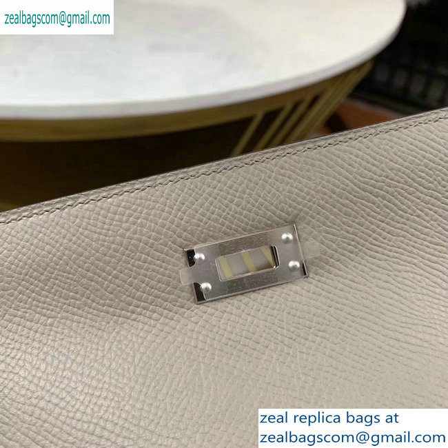Hermes Kelly 25cm Bag in Original Epsom Leather Light Gray - Click Image to Close
