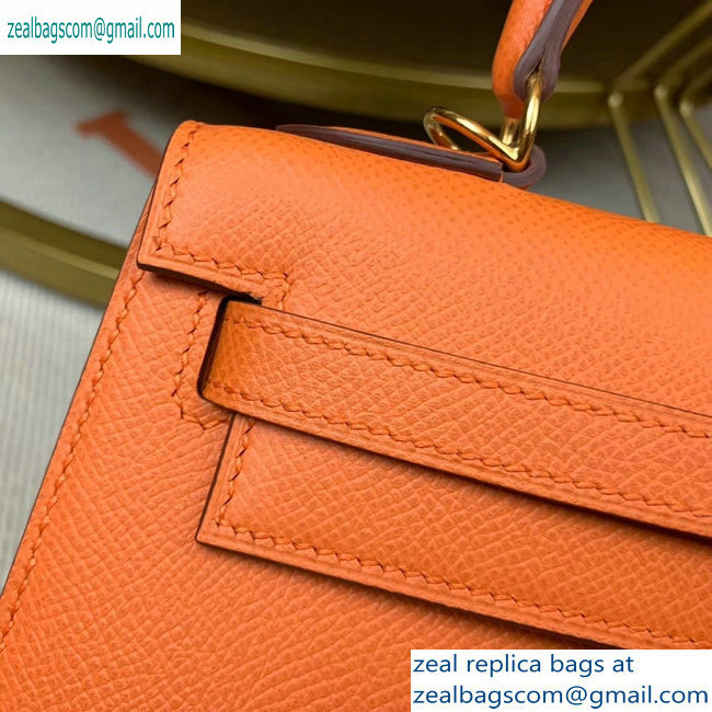 Hermes Kelly 25cm Bag in Original Epsom Leather Orange - Click Image to Close