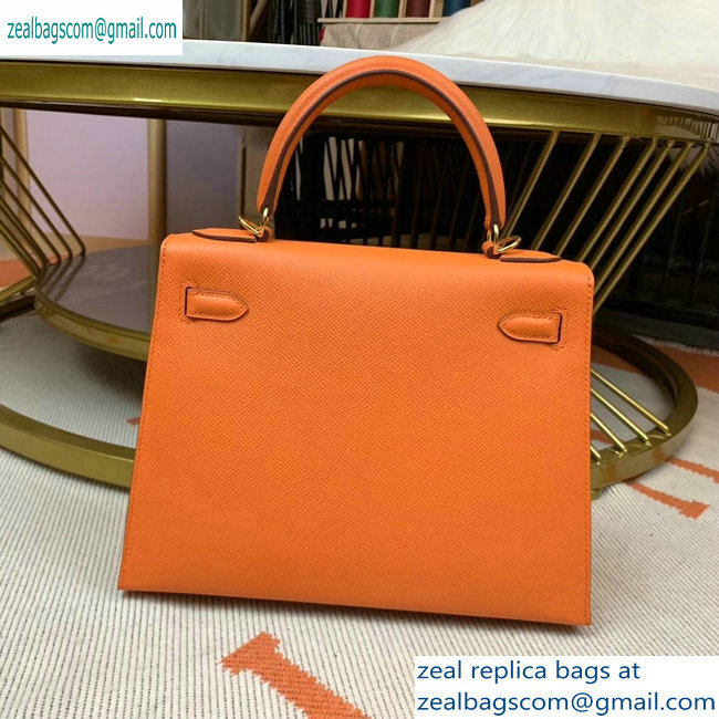 Hermes Kelly 25cm Bag in Original Epsom Leather Orange - Click Image to Close