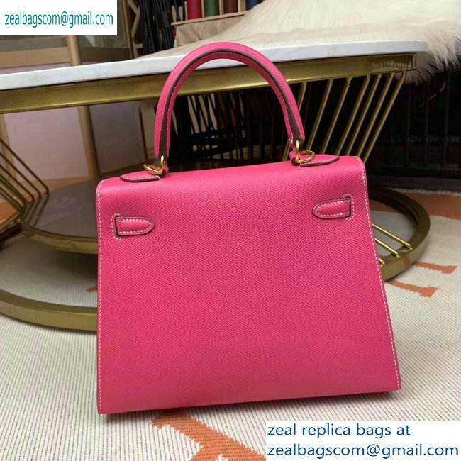 Hermes Kelly 25cm Bag in Original Epsom Leather Peach Red