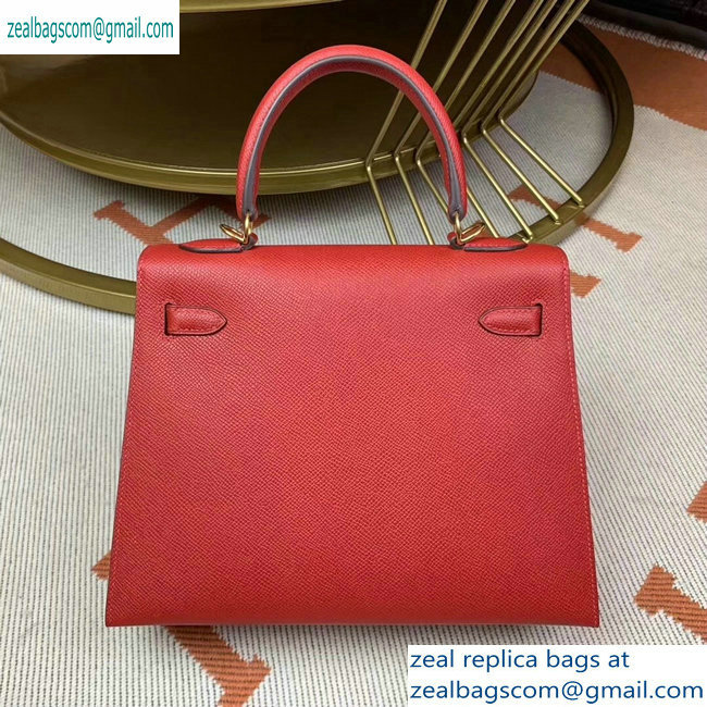 Hermes Kelly 25cm Bag in Original Epsom Leather Red