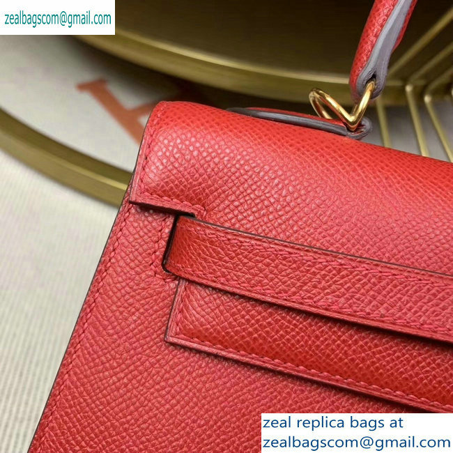 Hermes Kelly 25cm Bag in Original Epsom Leather Red - Click Image to Close