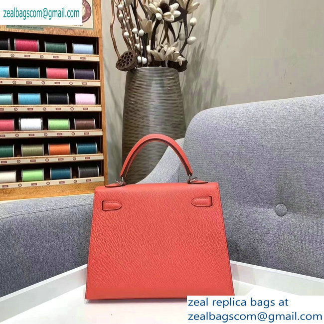 Hermes Kelly 25cm Bag in Original Epsom Leather Salmon Red