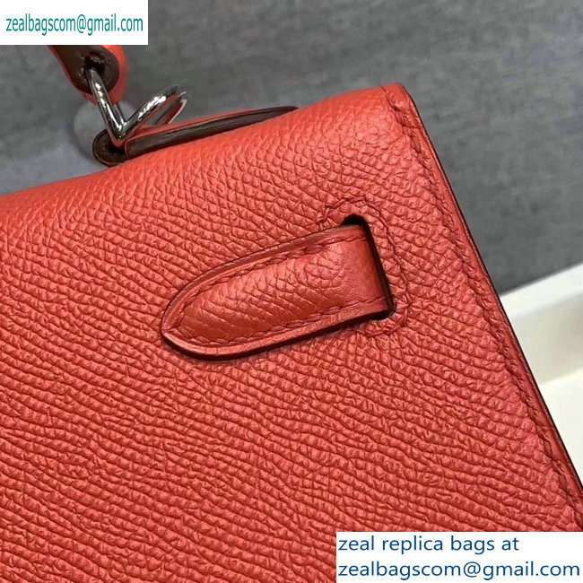 Hermes Kelly 25cm Bag in Original Epsom Leather Salmon Red - Click Image to Close