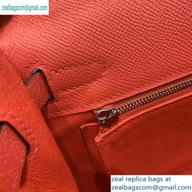 Hermes Kelly 25cm Bag in Original Epsom Leather Salmon Red - Click Image to Close