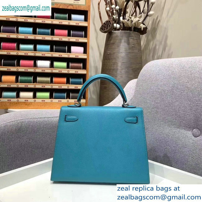 Hermes Kelly 25cm Bag in Original Epsom Leather Turquoise