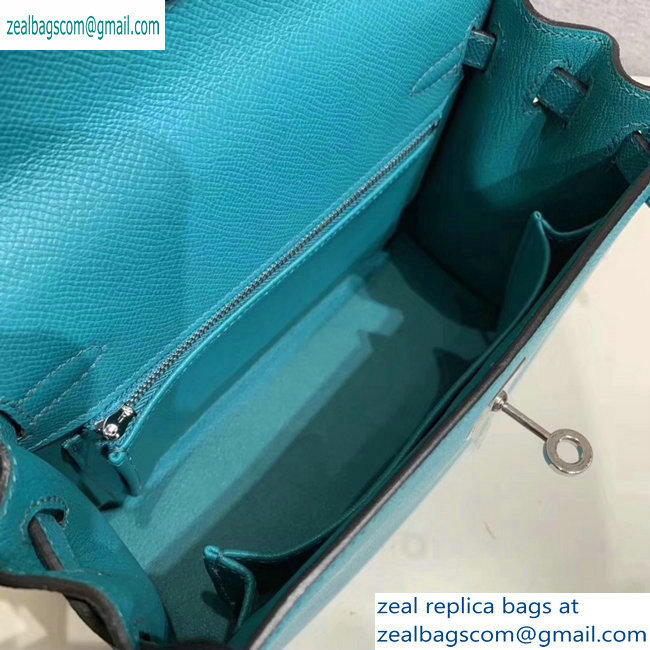 Hermes Kelly 25cm Bag in Original Epsom Leather Turquoise - Click Image to Close