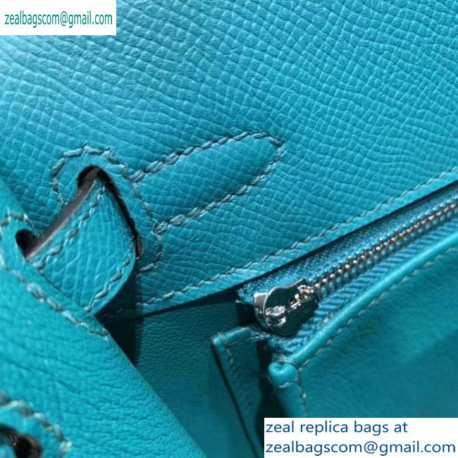 Hermes Kelly 25cm Bag in Original Epsom Leather Turquoise - Click Image to Close