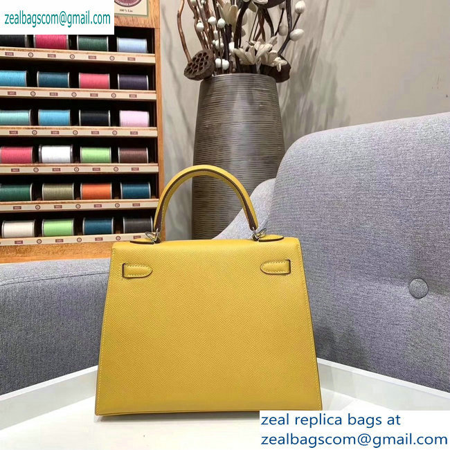 Hermes Kelly 25cm Bag in Original Epsom Leather Yellow - Click Image to Close