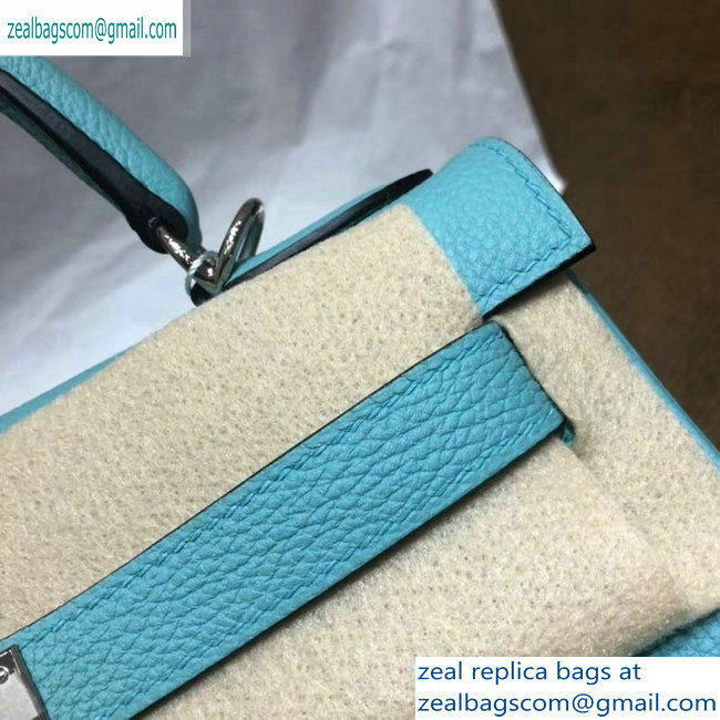 Hermes Kelly 28cm/32cm Bag In Original togo Leather With Gold/Silver Hardware Macaron blue - Click Image to Close