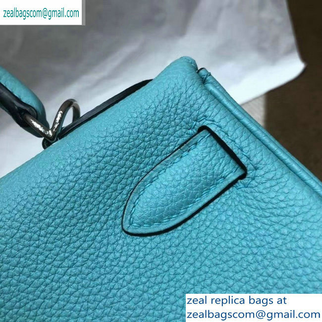 Hermes Kelly 28cm/32cm Bag In Original togo Leather With Gold/Silver Hardware Macaron blue