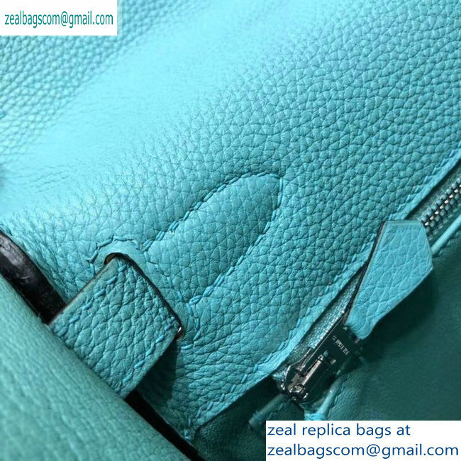 Hermes Kelly 28cm/32cm Bag In Original togo Leather With Gold/Silver Hardware Macaron blue - Click Image to Close