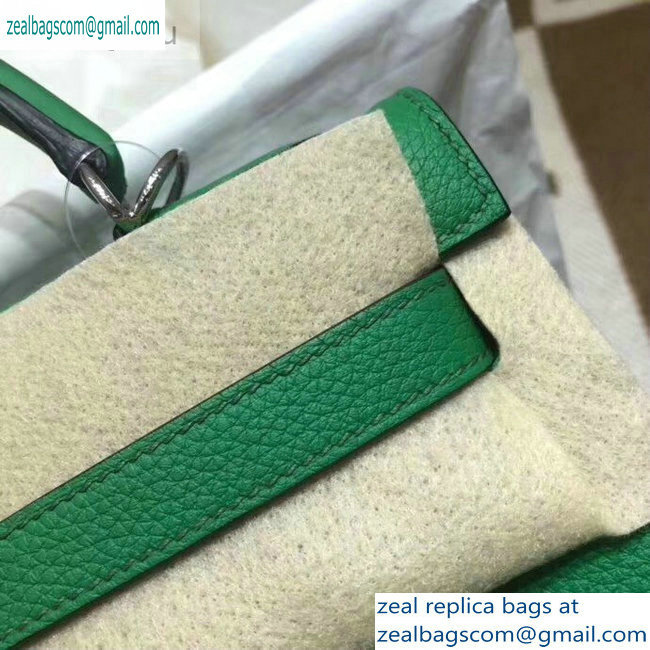 Hermes Kelly 28cm/32cm Bag In Original togo Leather With Gold/Silver Hardware bamboo green