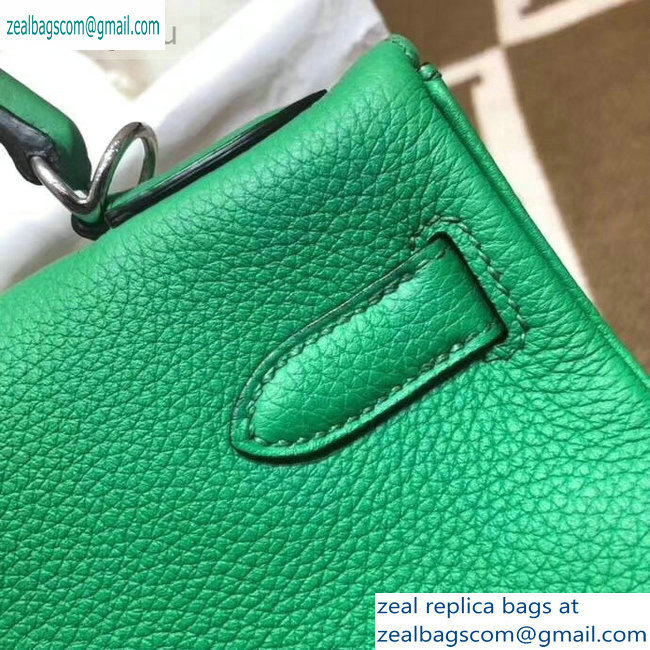 Hermes Kelly 28cm/32cm Bag In Original togo Leather With Gold/Silver Hardware bamboo green - Click Image to Close