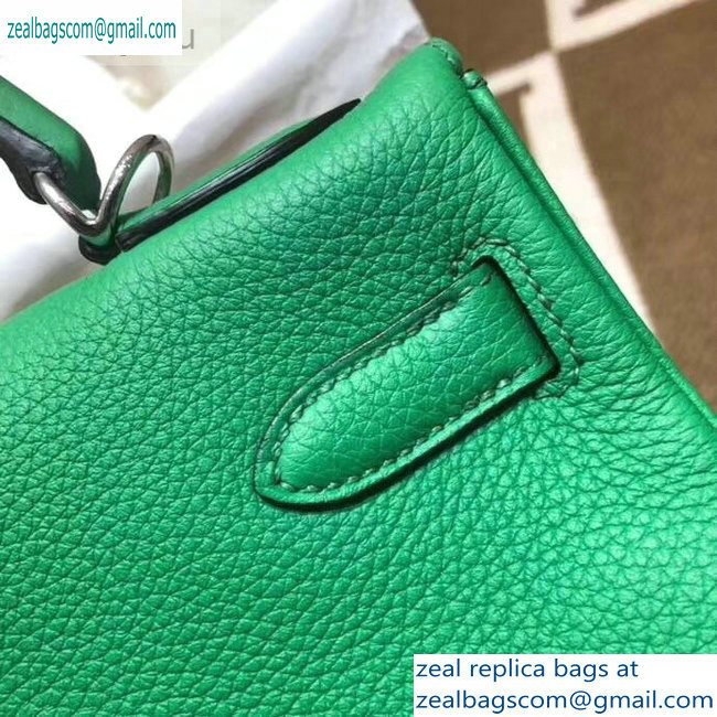 Hermes Kelly 28cm/32cm Bag In Original togo Leather With Gold/Silver Hardware bamboo green