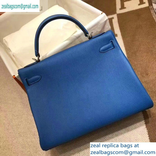 Hermes Kelly 28cm/32cm Bag In Original togo Leather With Gold/Silver Hardware cobalt blue