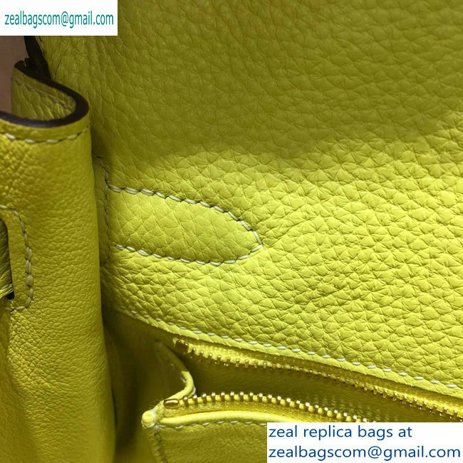 Hermes Kelly 28cm/32cm Bag In Original togo Leather With Gold/Silver Hardware lemon yellow
