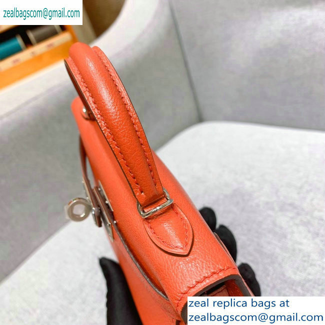 Hermes Mini Kelly II Bag in Original Chevre Leather Salmon Red - Click Image to Close