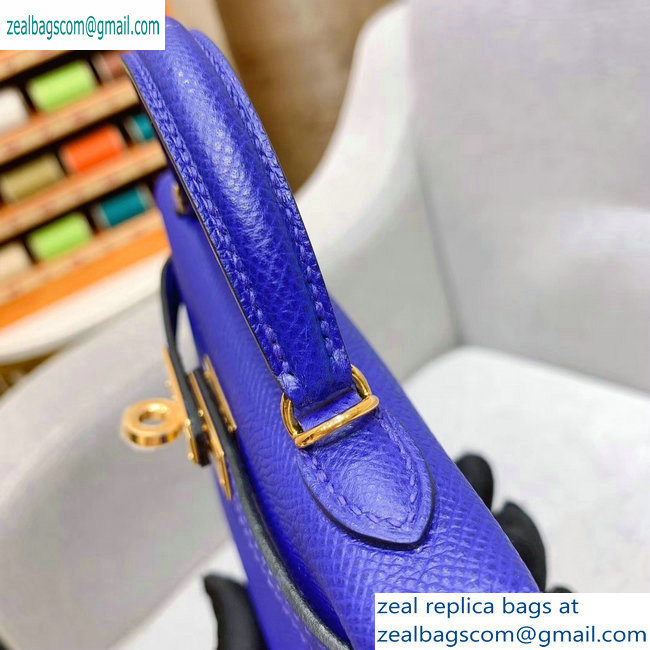 Hermes Mini Kelly II Bag in Original Epsom Leather Blue