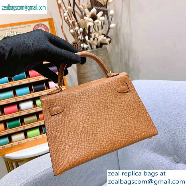 Hermes Mini Kelly II Bag in Original Epsom Leather Brown - Click Image to Close